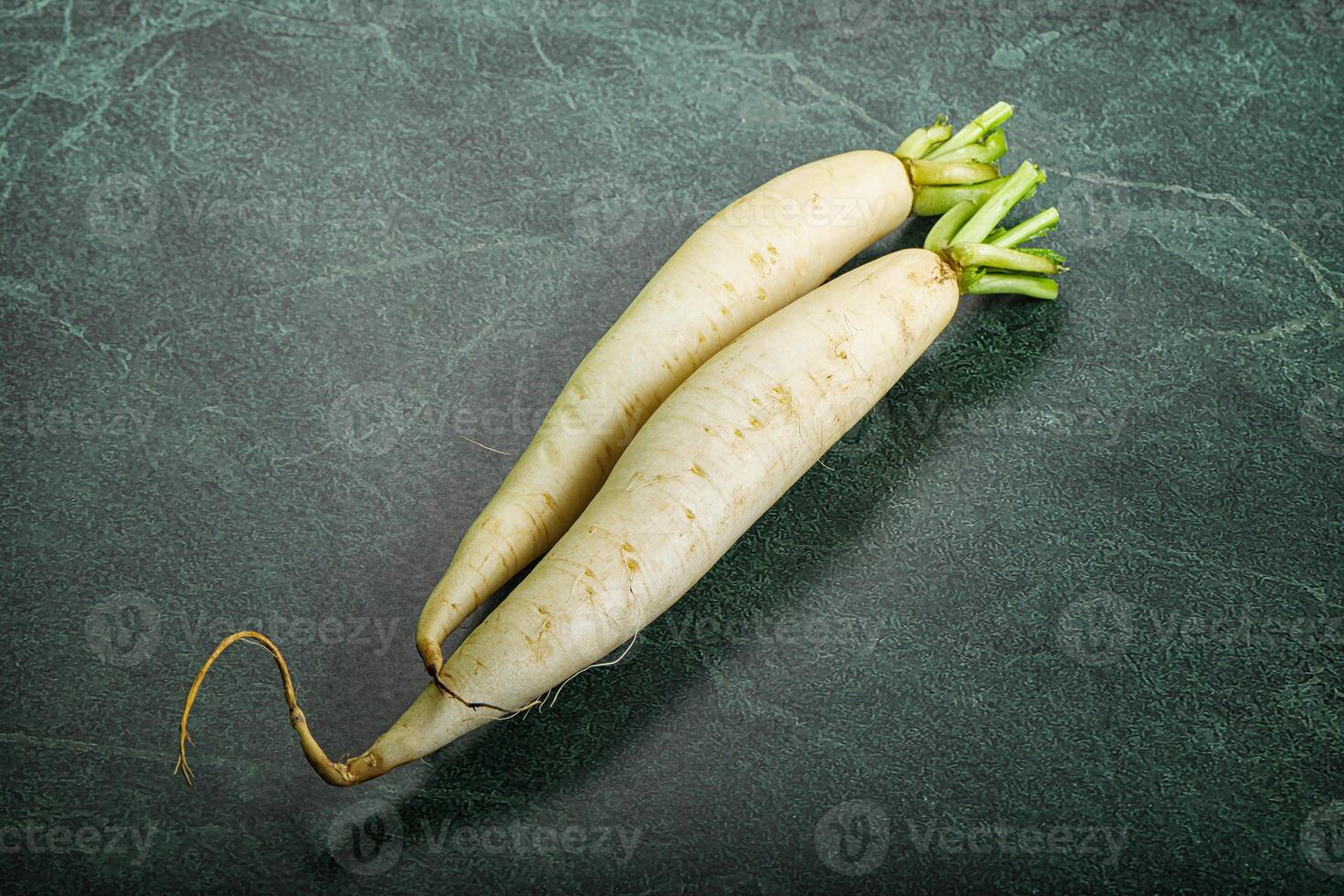 Raw ripe organic Daikon root photo