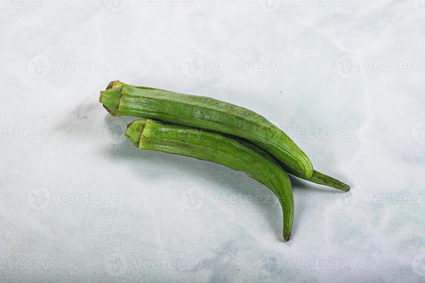 Raw organic natural okra vegetable photo