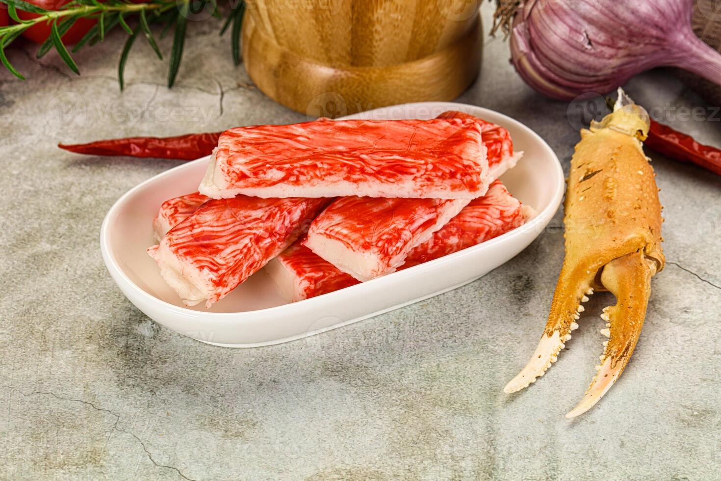 Red crab meat stick surimi photo