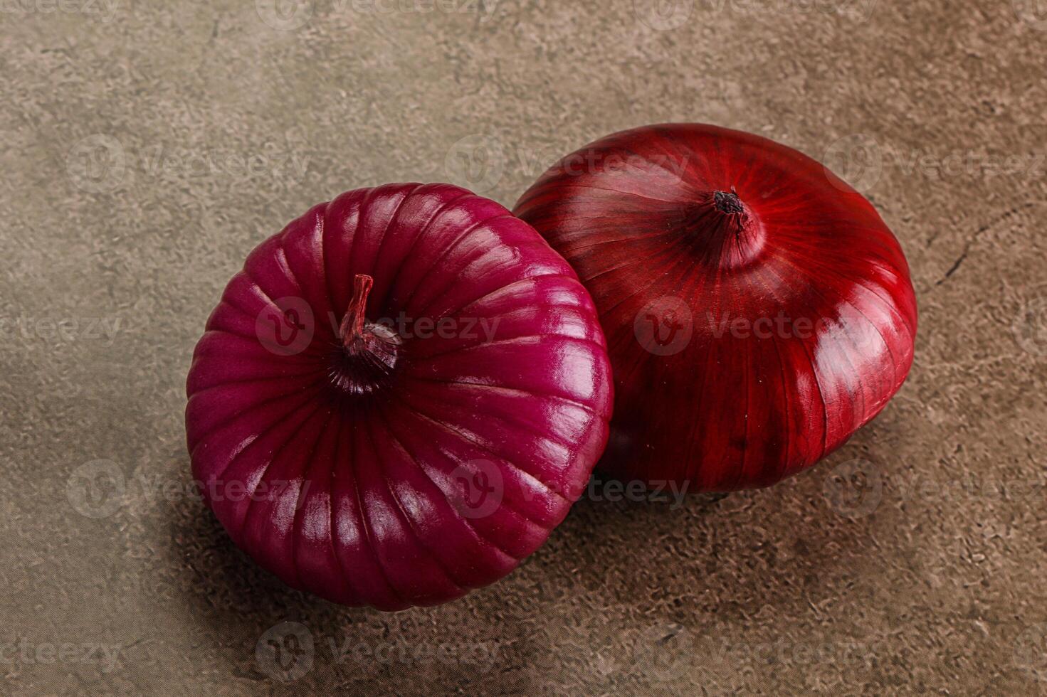 Purple raw onion for cooking photo