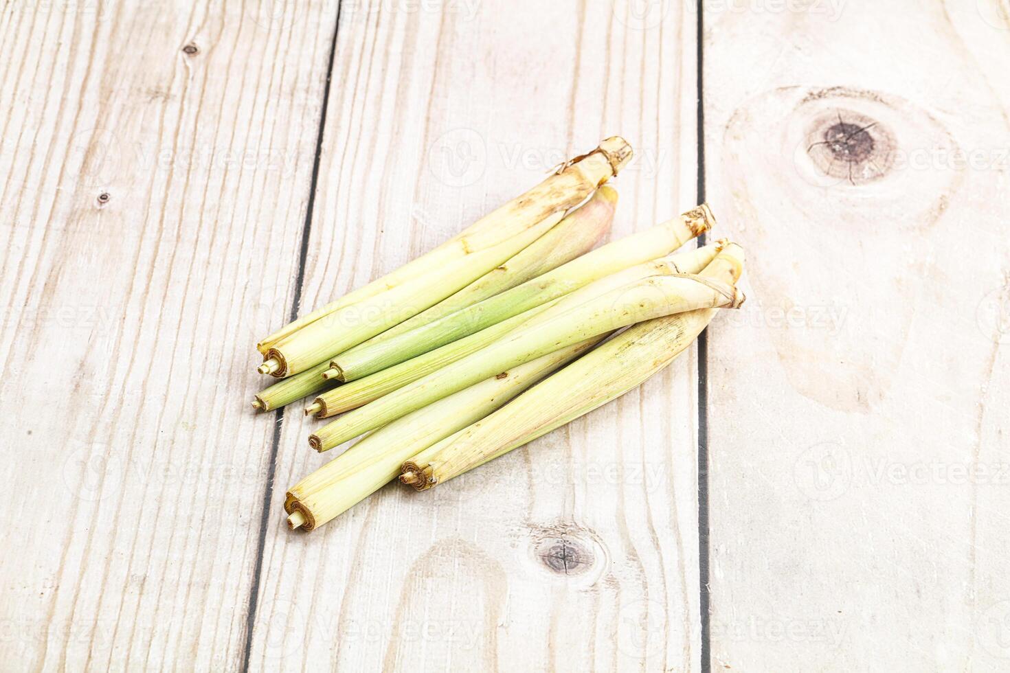 Green organic lemongrass stem heap photo
