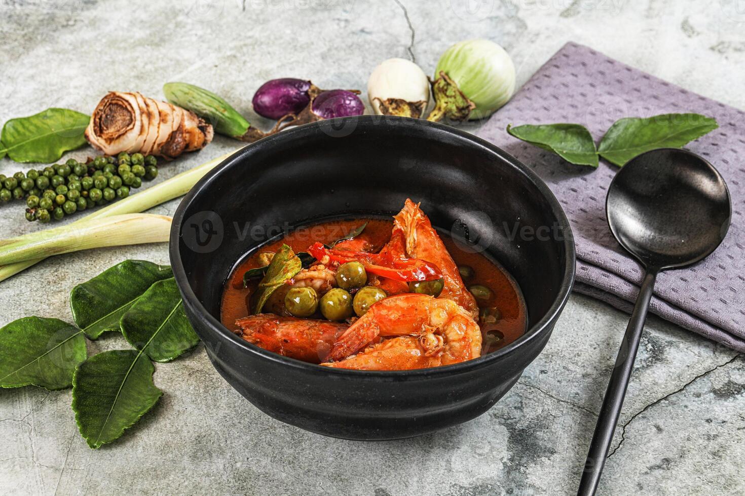 Thai Panang curry witn prawn photo