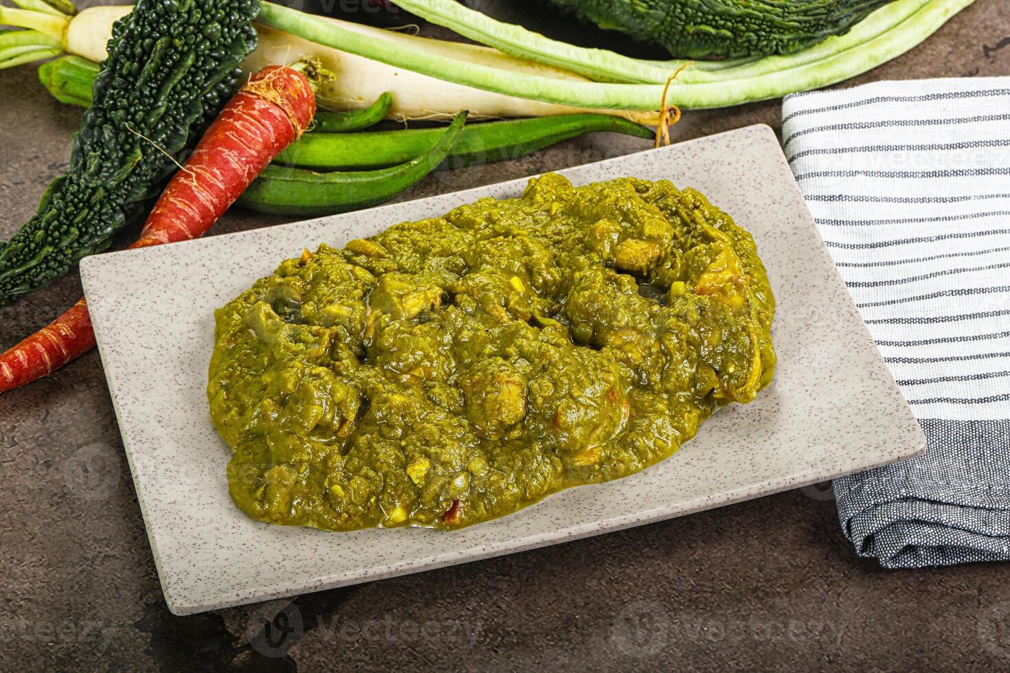 Indian cuisine - Chicken saagwala palak photo