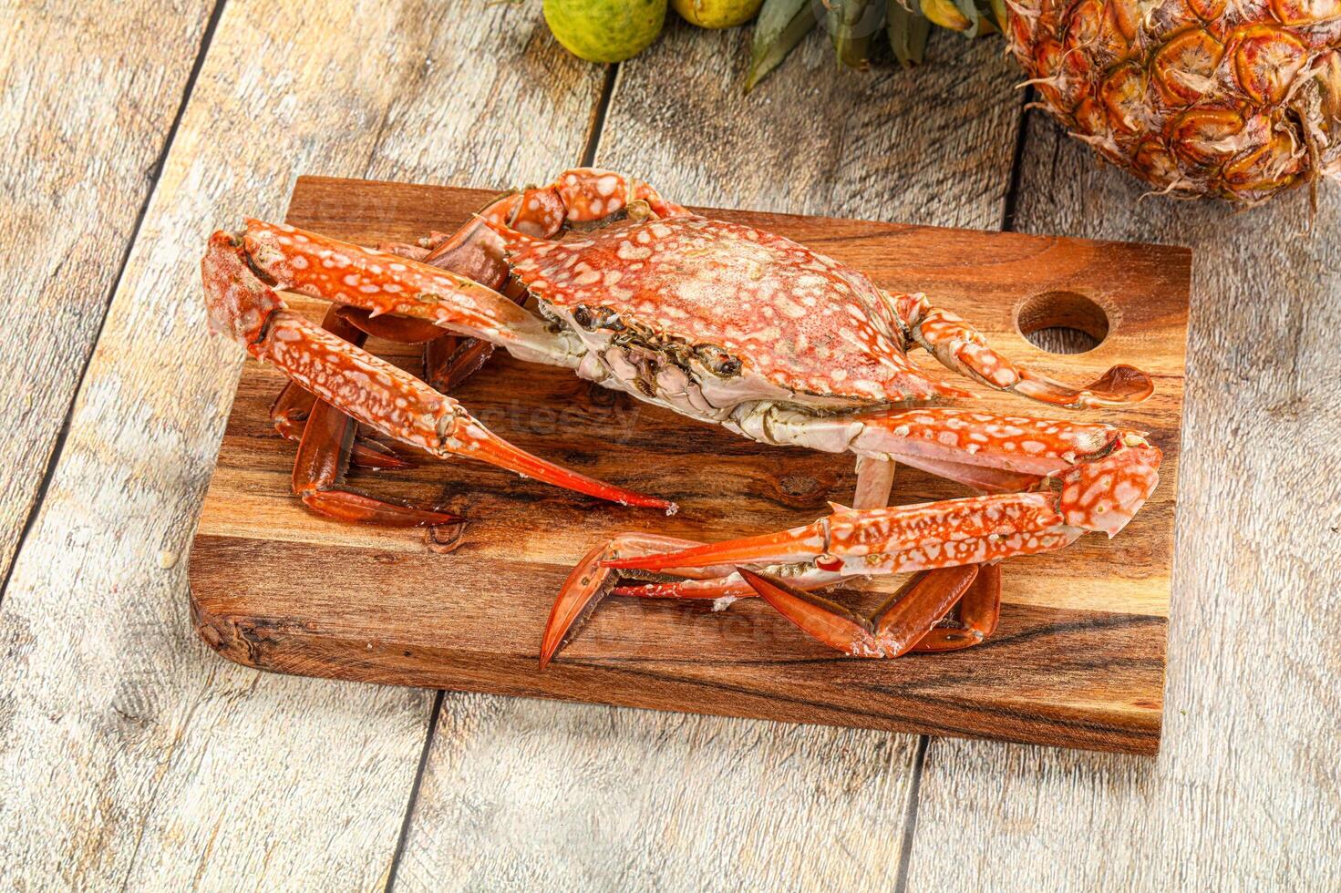 Seafood cuisine -delicous steamed crabs photo