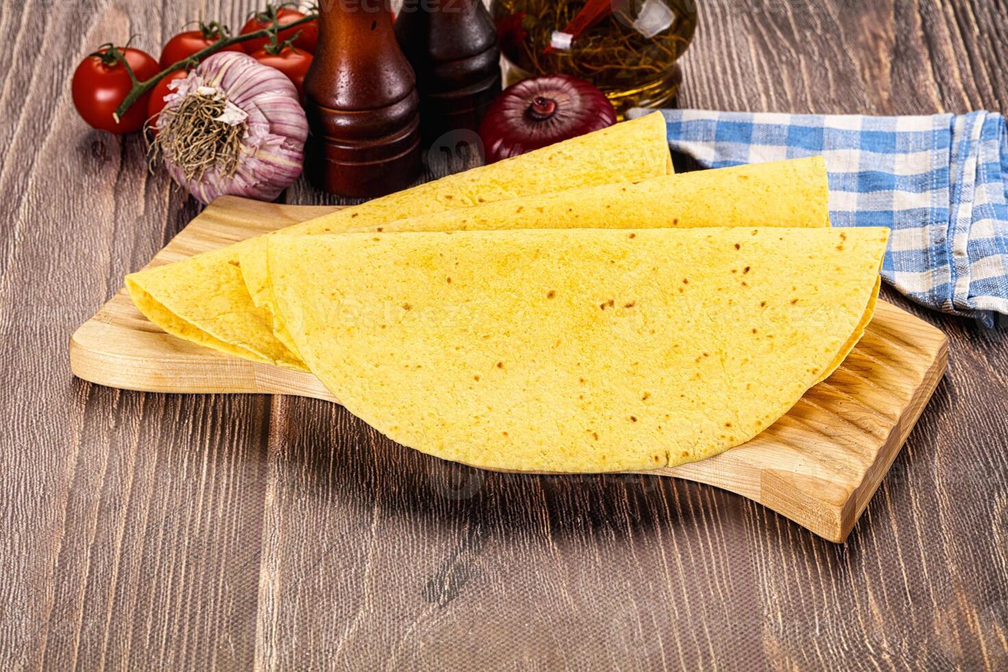 Mexican tortilla for burrito wrap photo