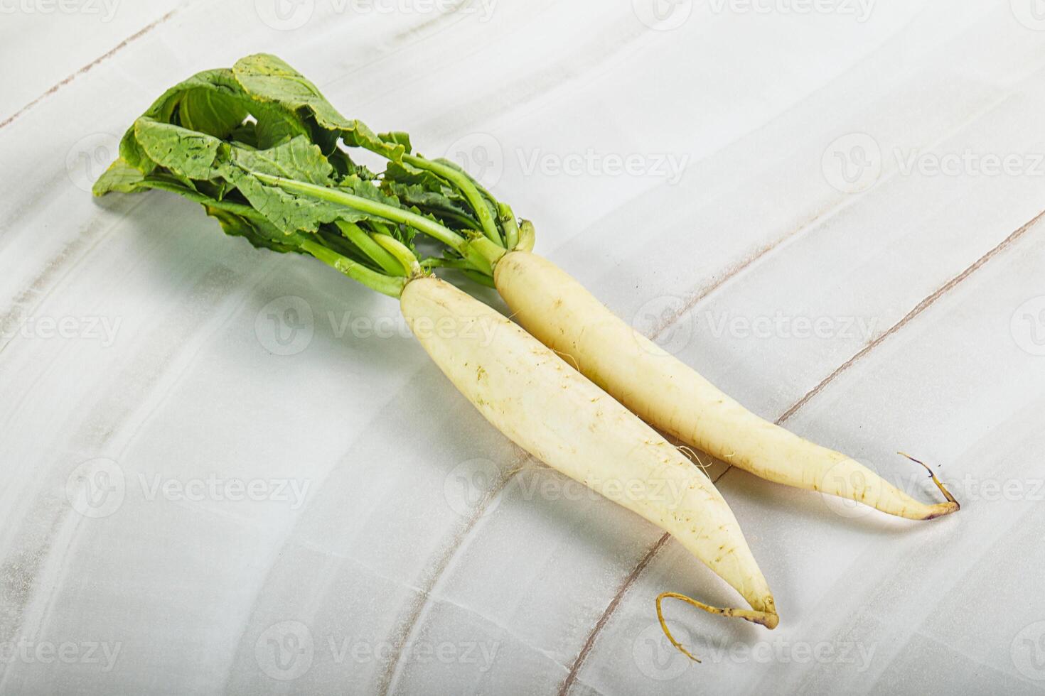 Raw ripe organic Daikon root photo