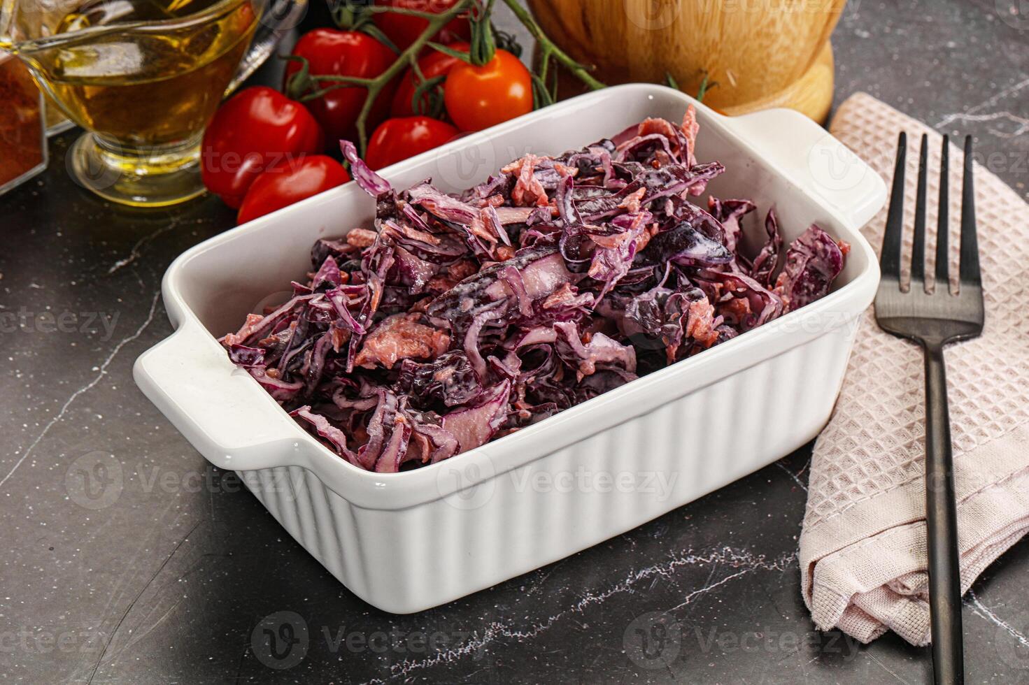 Coleslaw salad with cabbage and carrot photo
