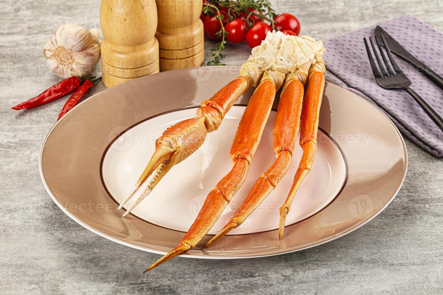 Delicous luxury crab claw legs photo