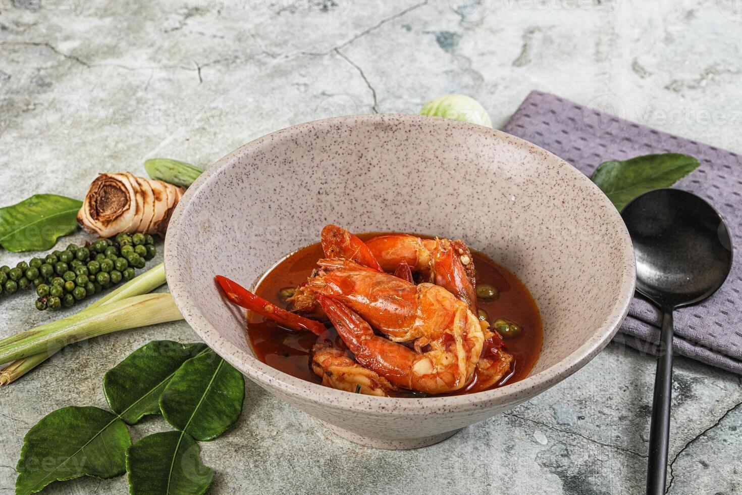 Thai Panang curry witn prawn photo