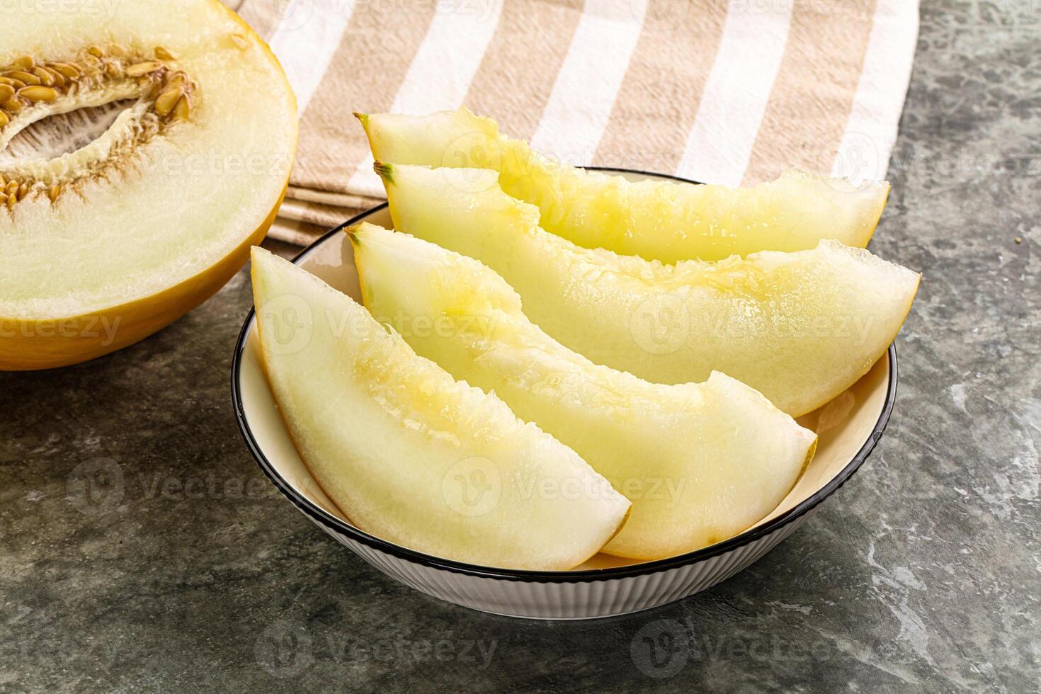 Sweet juicy ripe melon slices photo