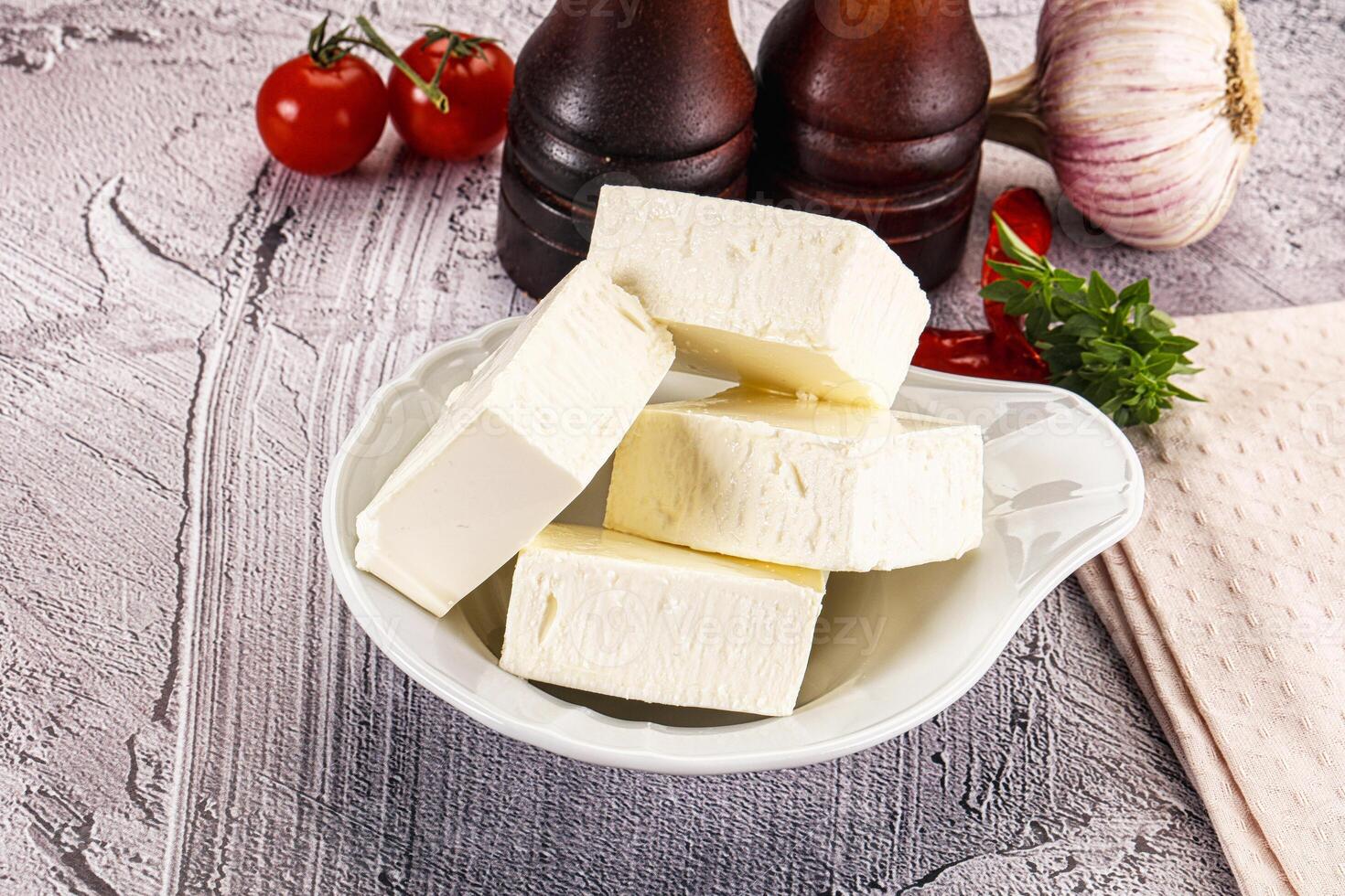 Greek traditional cuisine - Feta cheese photo