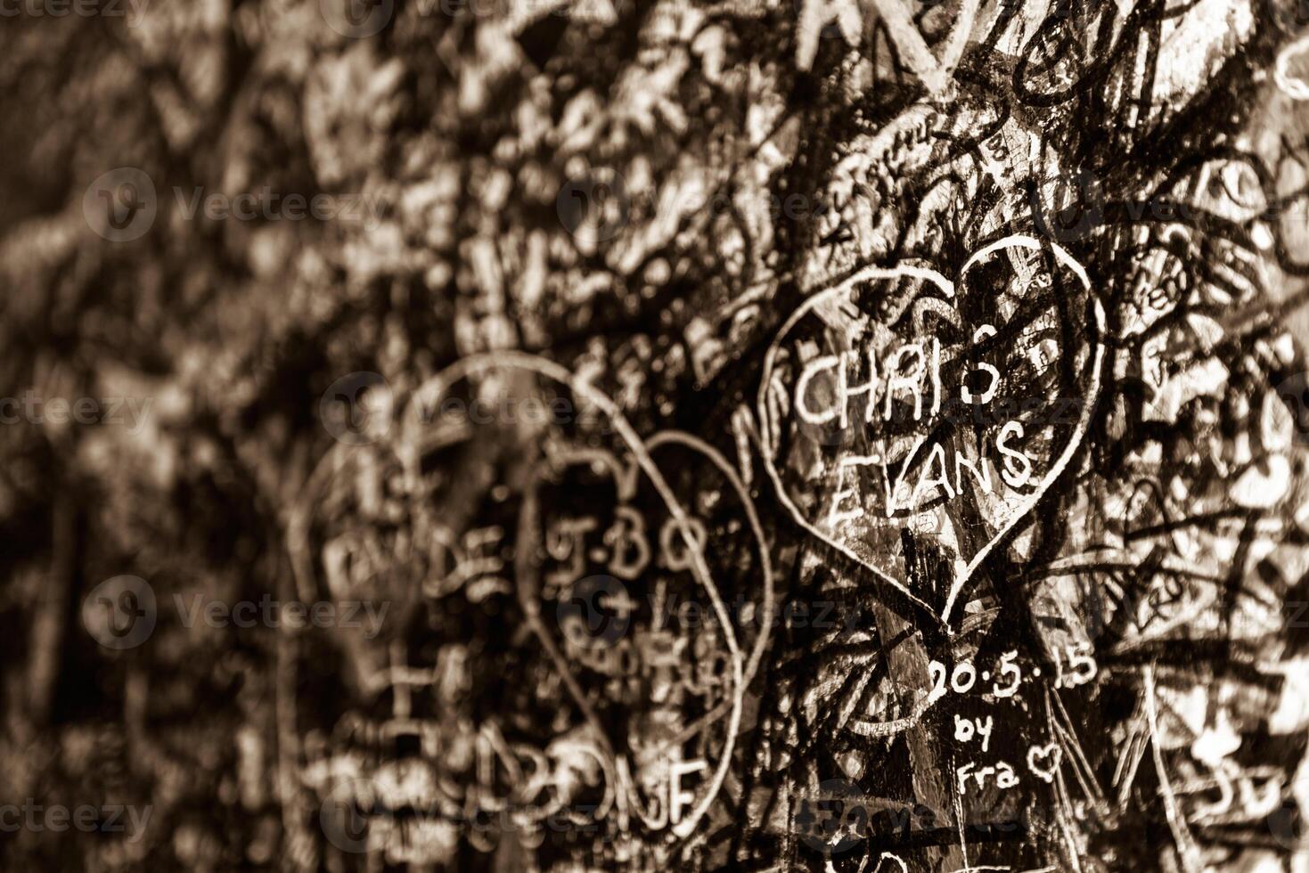 The wall full of messages, Verona, Italy. photo