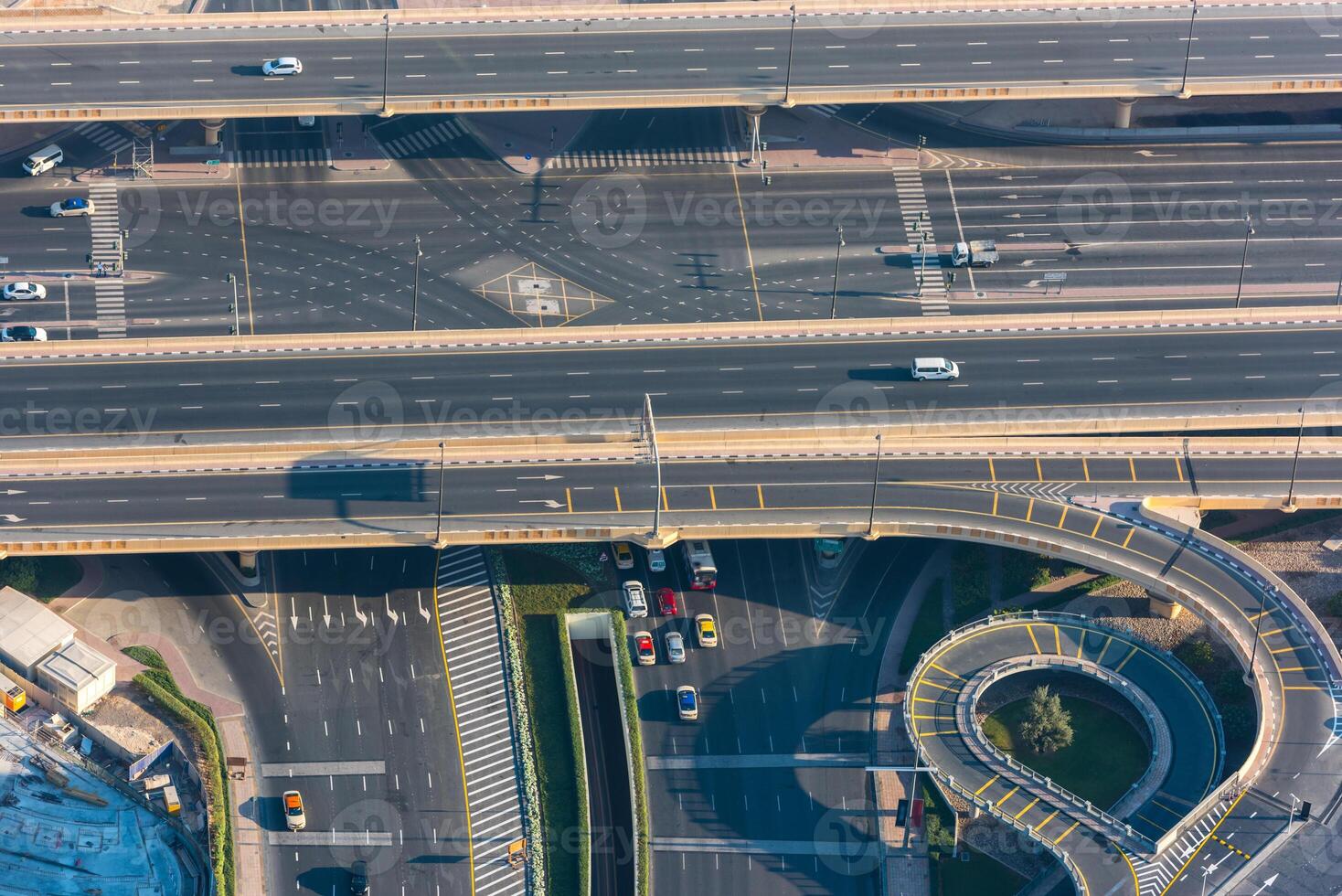 Top view of highway interchange in Dubai photo
