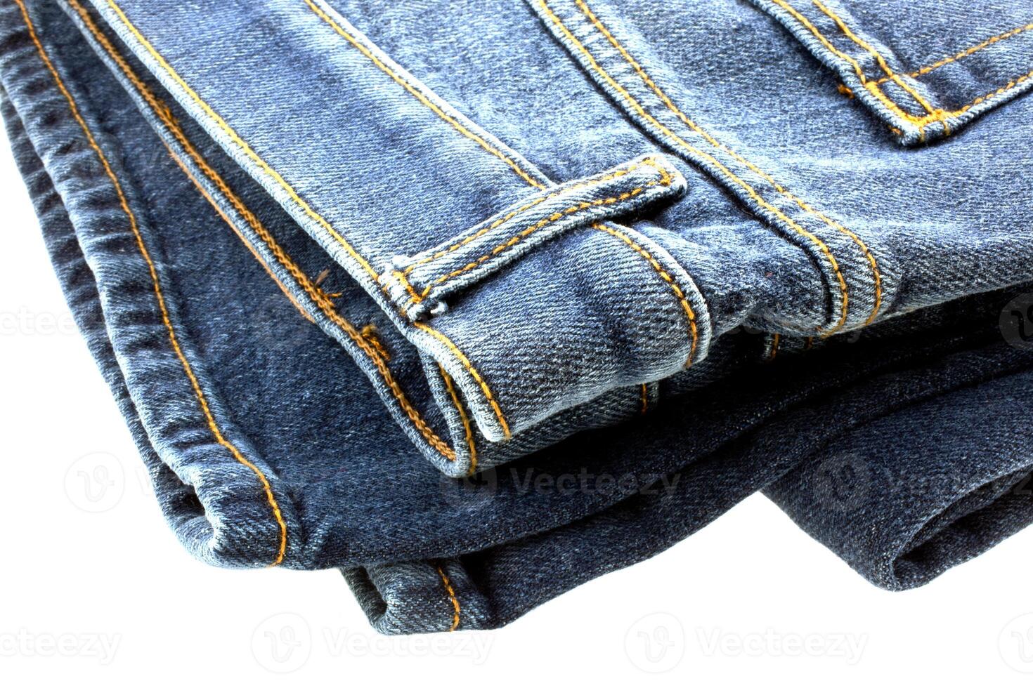 blue denim jeans on white background photo