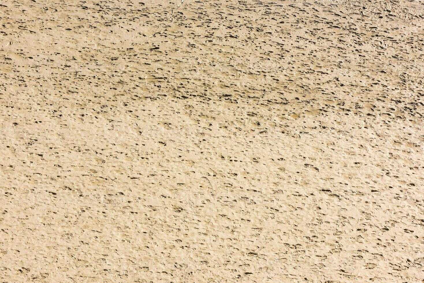 Human footprints on the sand of the sea bottom photo