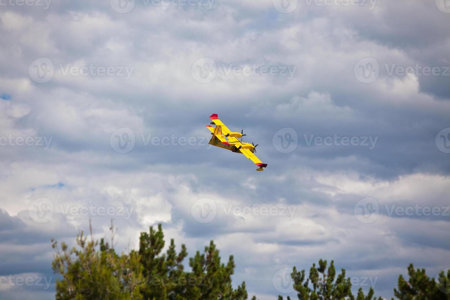 Firefighting plane in the air photo