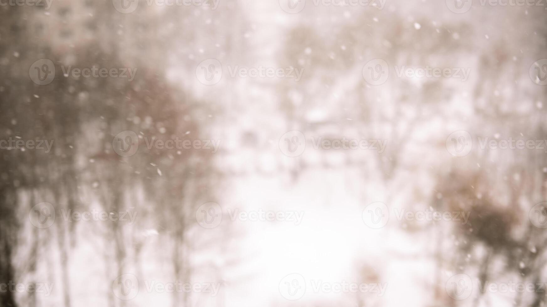 Winter blur background with snowflakes photo