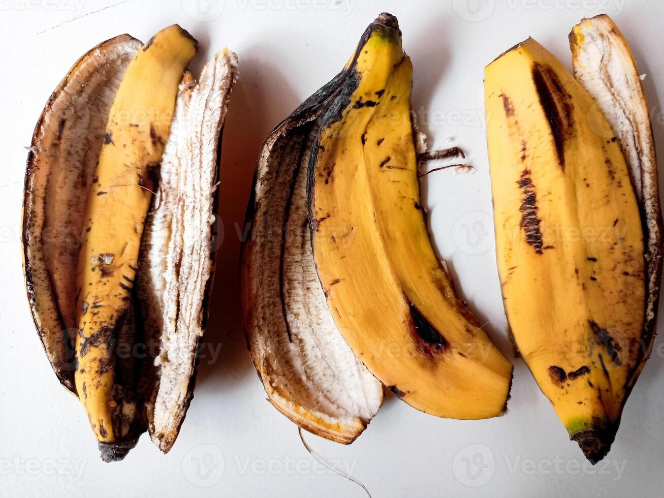 Banana peel isolated on white background photo