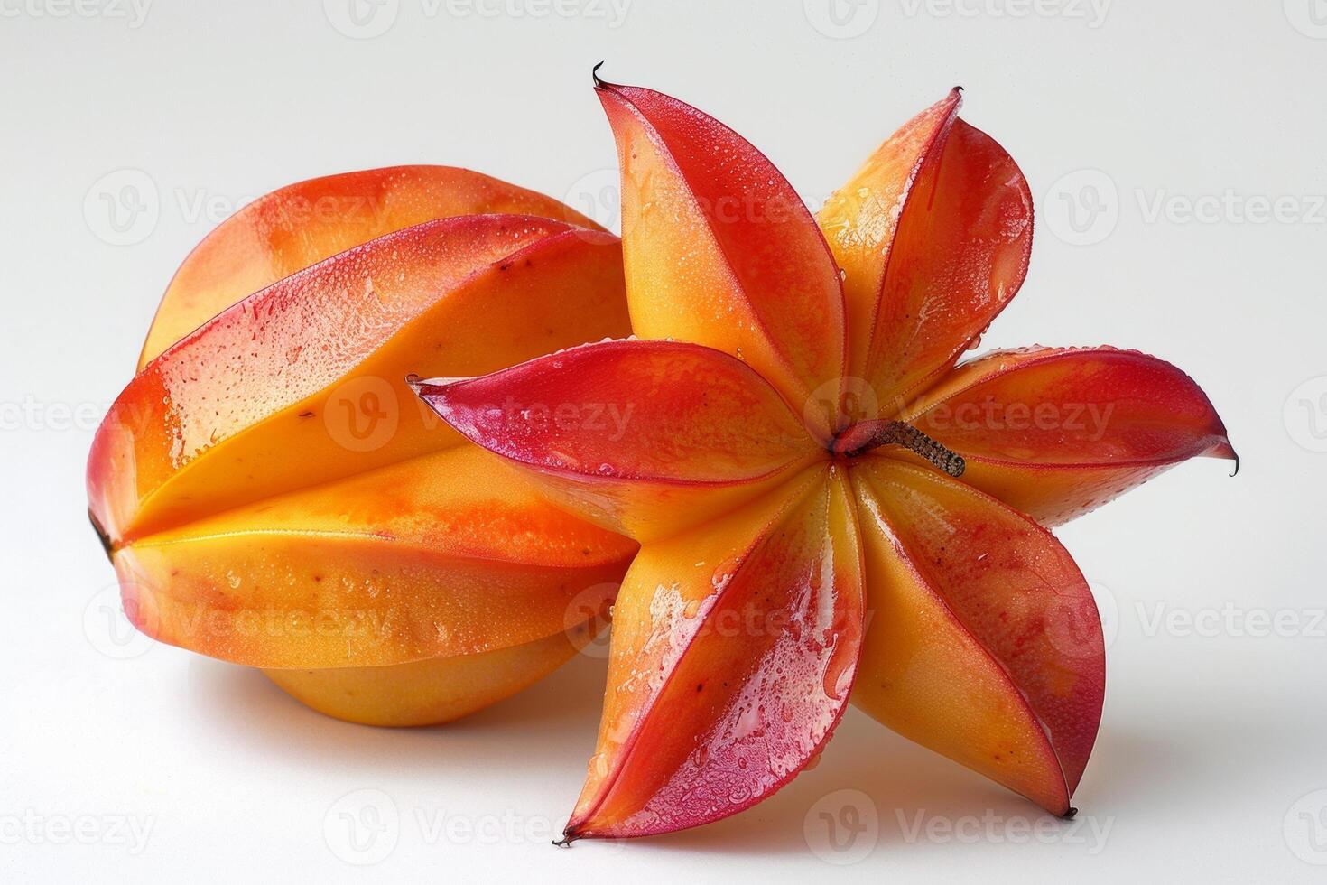 a carambola isolated on a pure white background photo