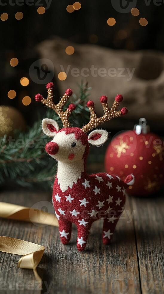 Christmas decoration with a red deer photo