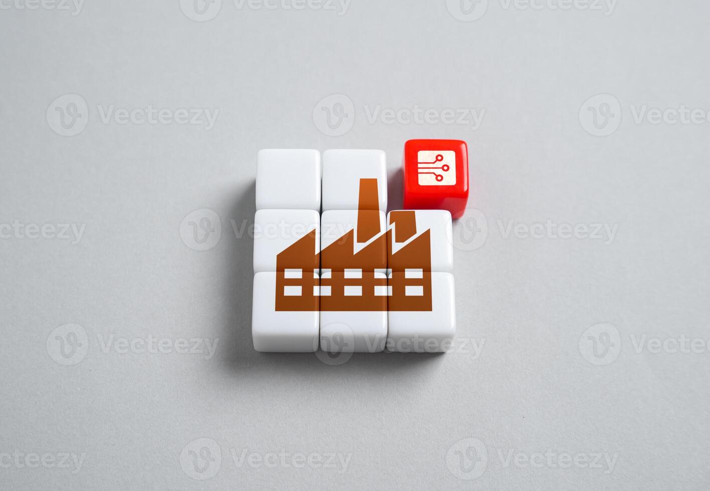 Industrial plant depends on semiconductor components and high-tech solutions. Equipment and spare parts. Automation of production. Sanctions and embargoes. Artificial intelligence. photo