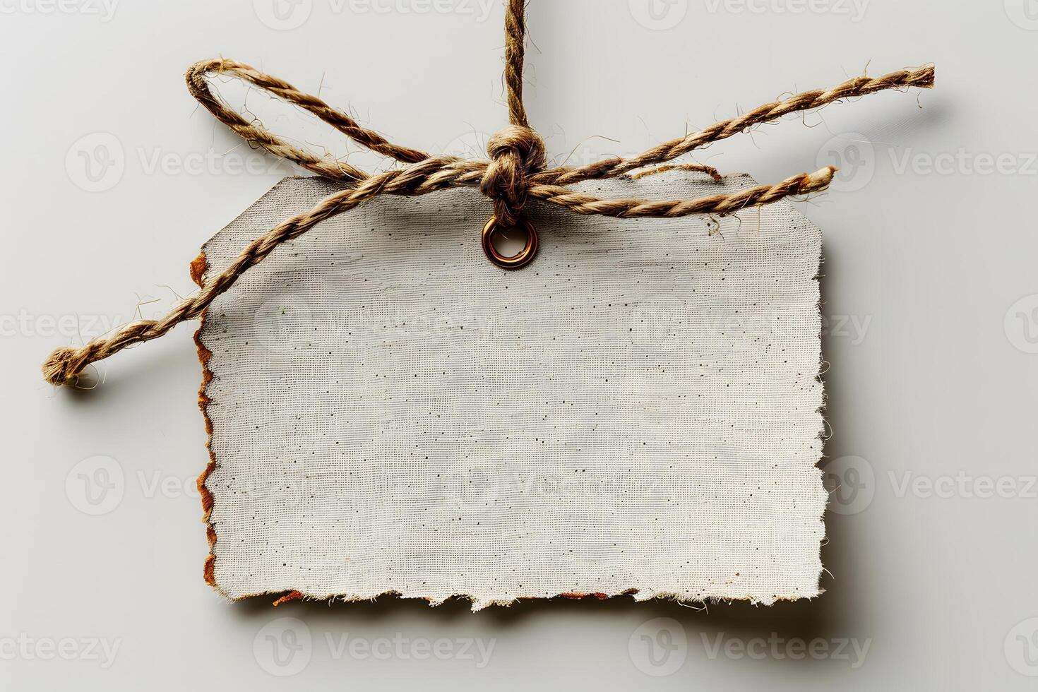 Rustic Blank Paper Tag with Twine Bow for Creative DIY Projects photo