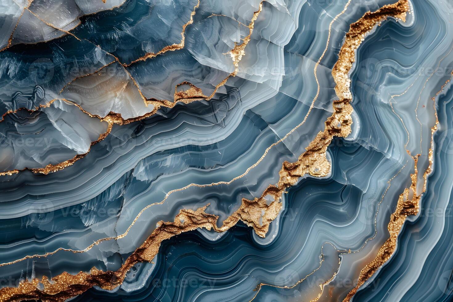 Abstract Blue and Gold Agate Texture for Modern Design and Decor photo
