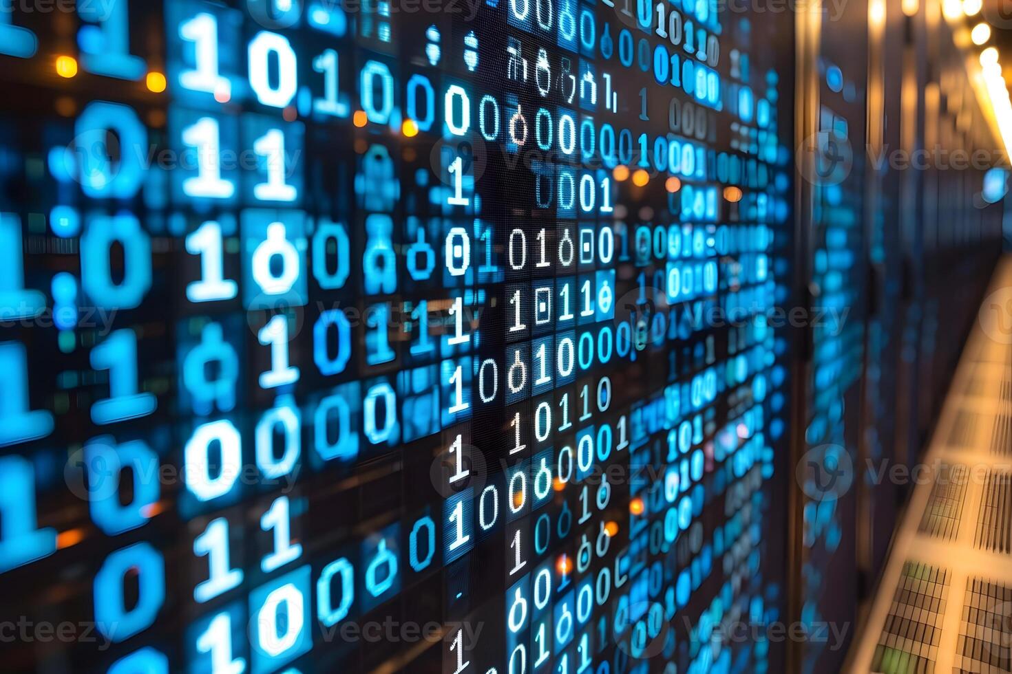 Digital Binary Code Background for High-Tech Data and Network Concepts photo