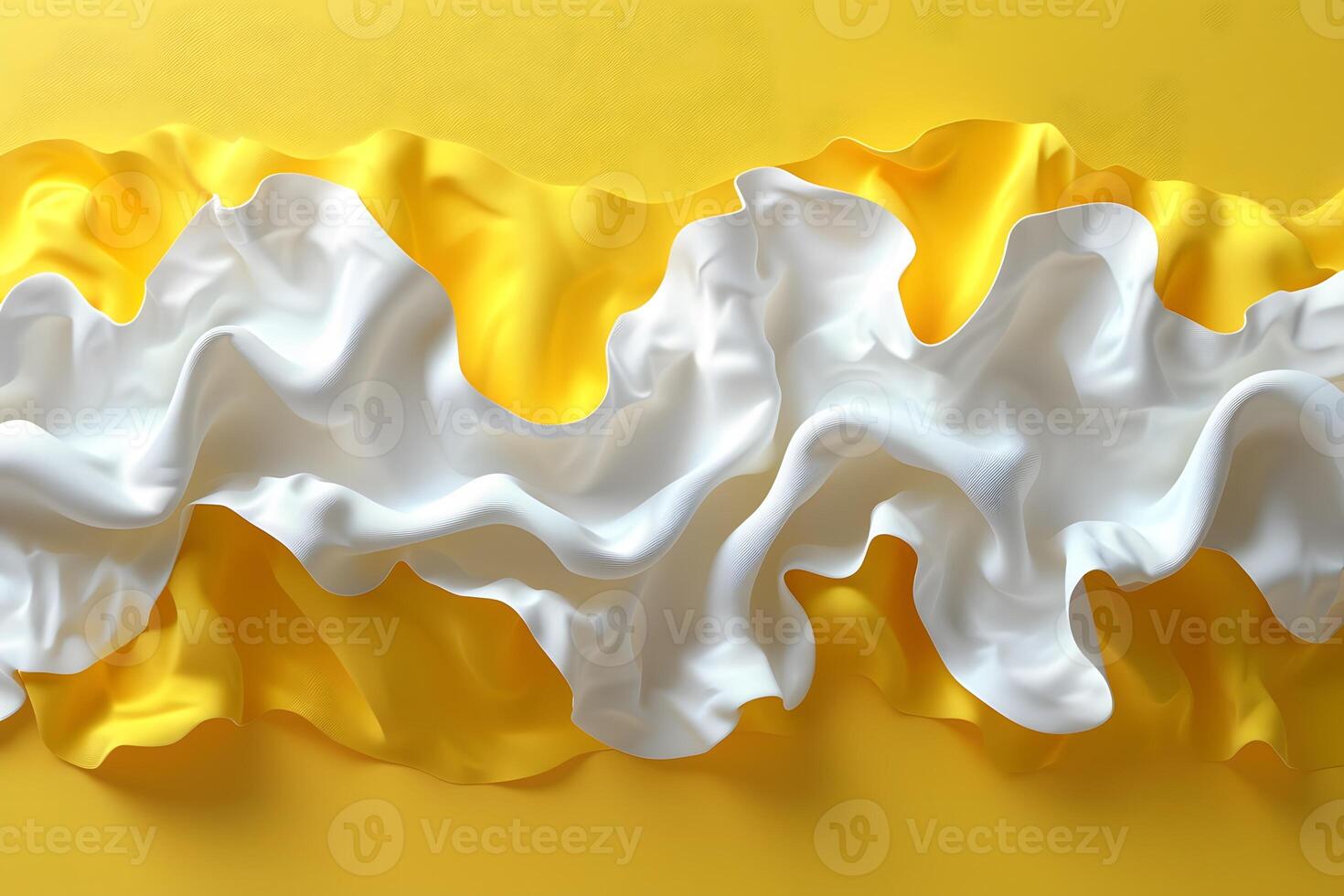 Abstract Yellow and White Wavy Fabric Texture for Creative Design Projects photo