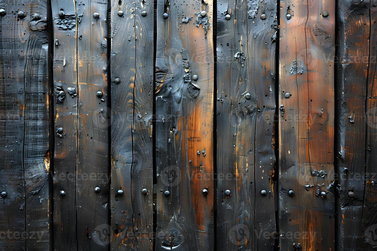 Weathered Wooden Planks with Natural Texture for Rustic Design and Background photo