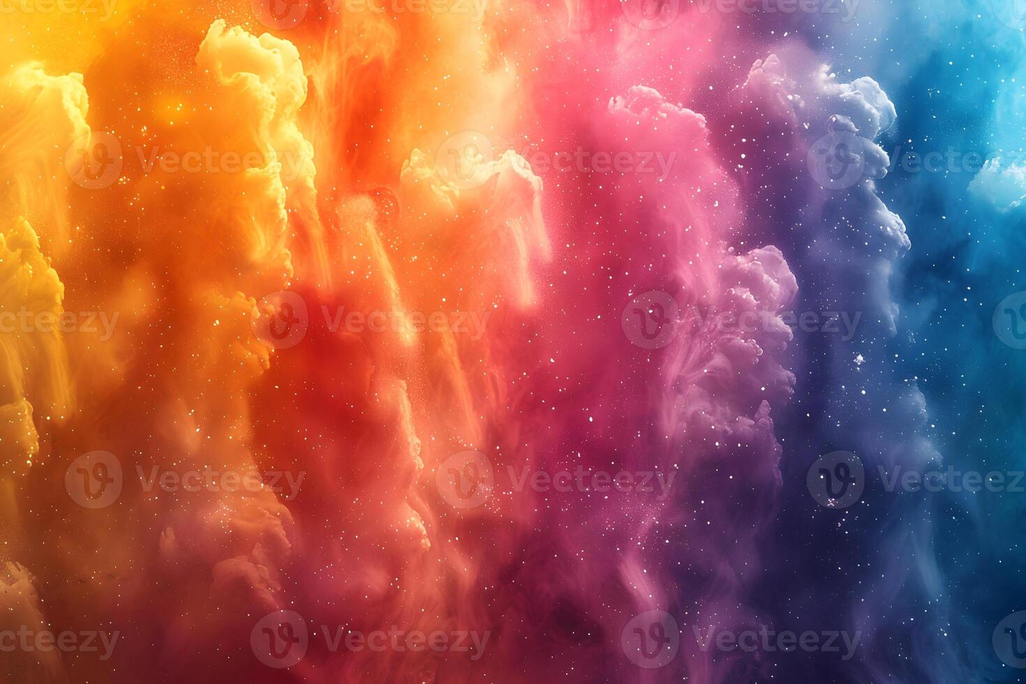 Cosmic Color Explosion Vibrant Nebula Swirls with Starlit Background for Artistic Design photo
