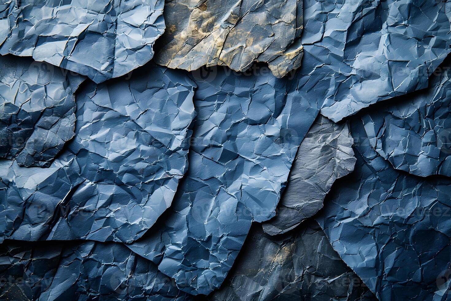 Abstract Textured Stone Layers in Blue Tones for Artistic Background Design photo