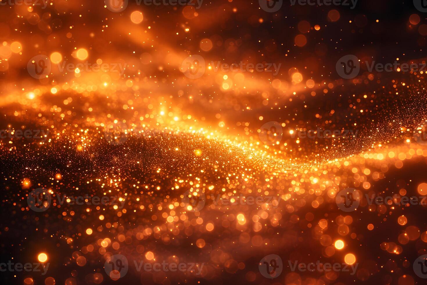 Golden Glittering Waves of Light - Abstract Festive Background for Celebration and Design photo