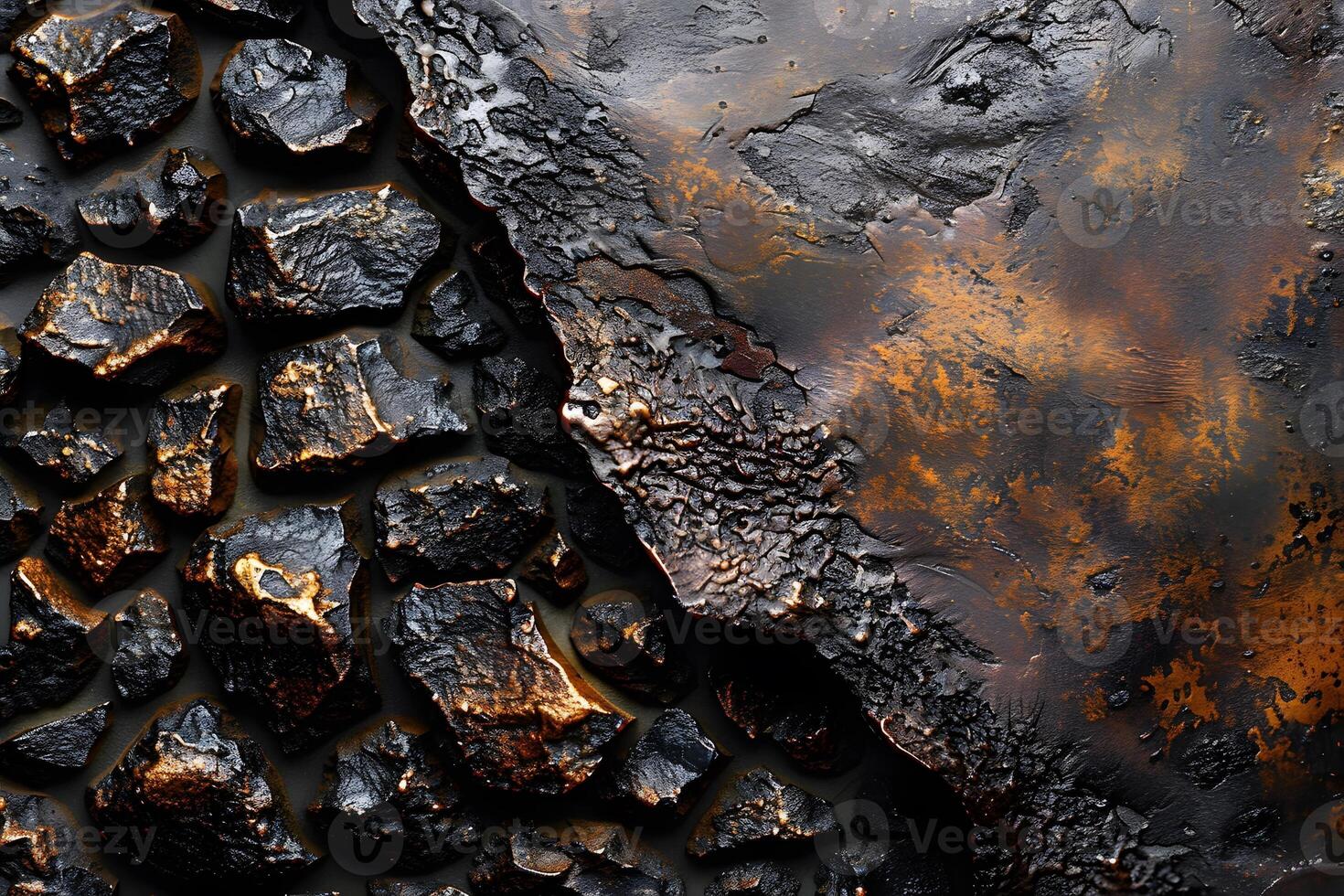 Abstract Textured Surface with Metallic and Rocky Elements for Modern Design photo