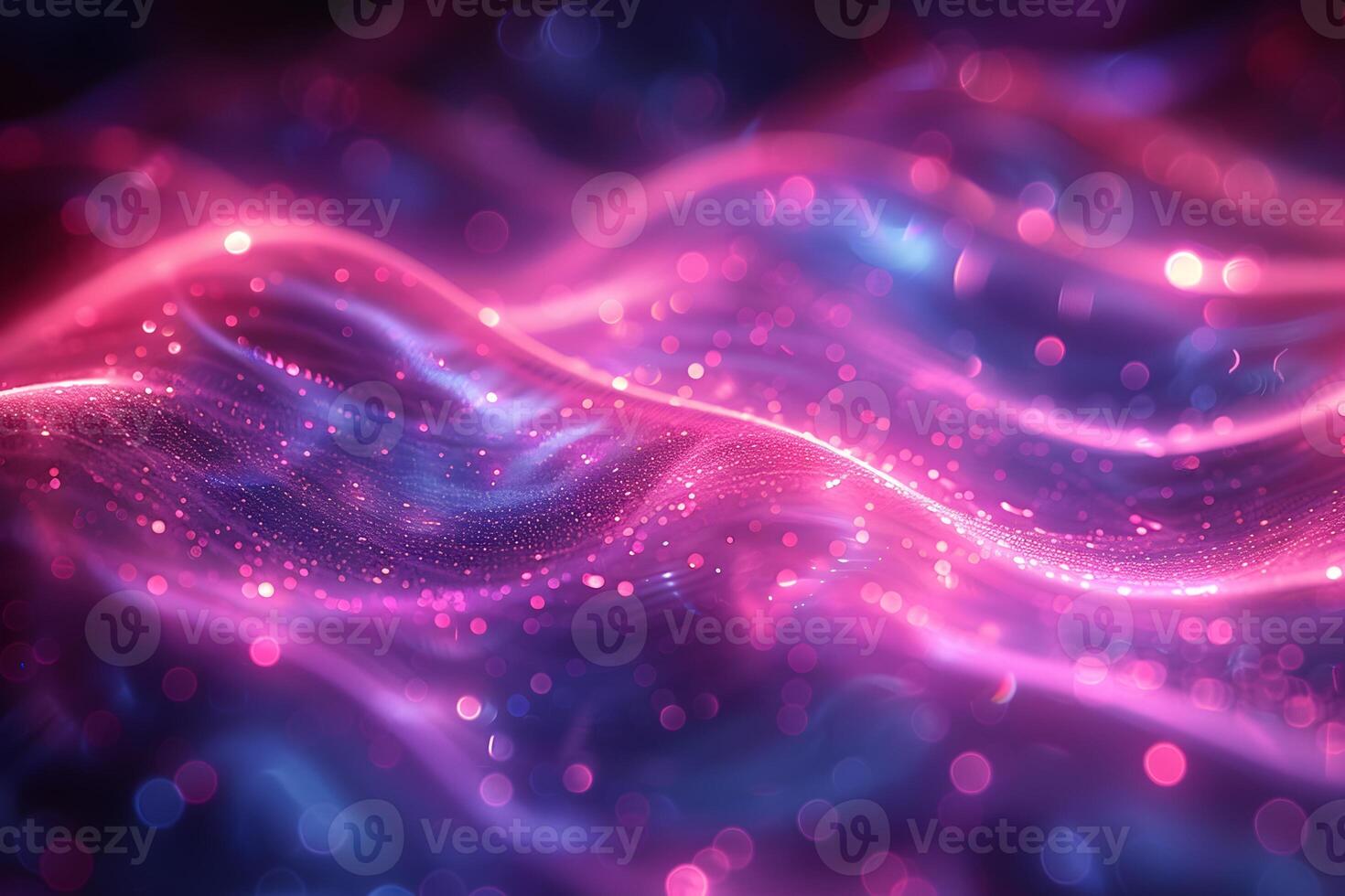 Abstract Neon Wave Pattern - Futuristic Vibrant Light Background for Digital Design photo