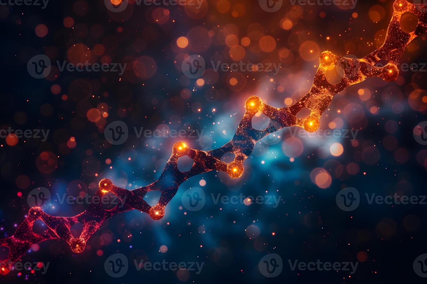 Abstract Representation of Molecular Structure with Glowing Connections photo