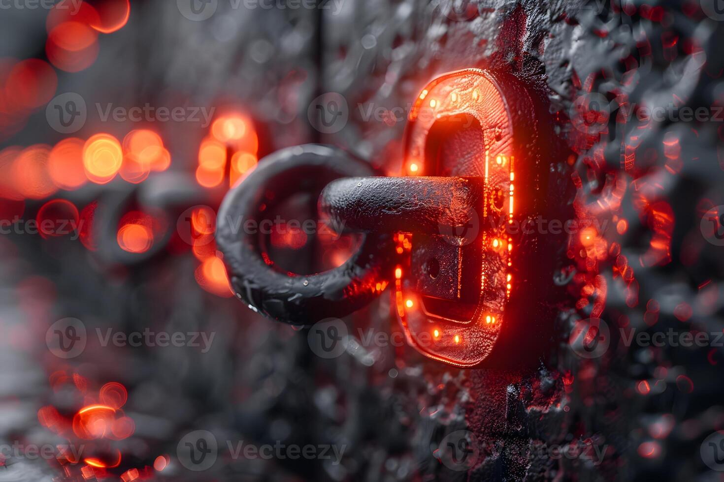 Futuristic Chain Link with Glow Effects for Technology and Innovation Themes photo