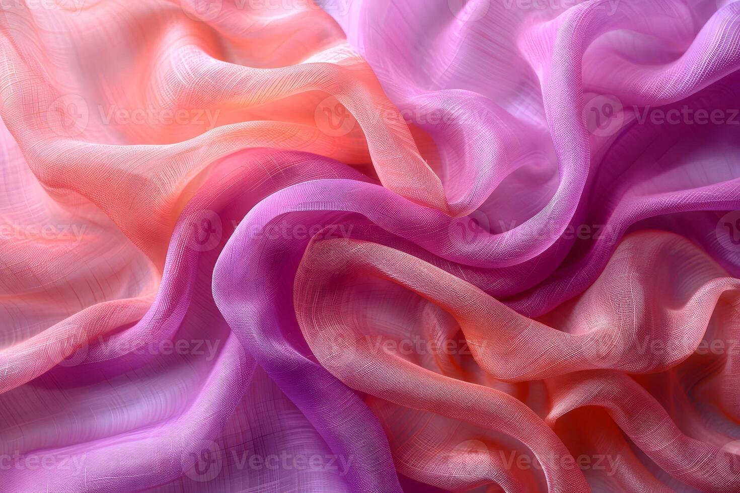 Elegant Flow of Pink and Orange Fabric Waves for Texture Design photo