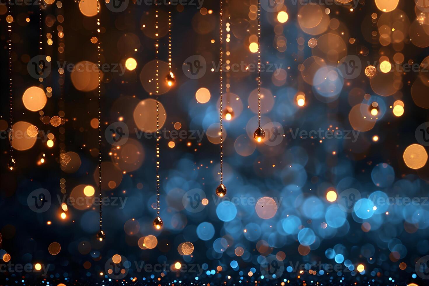 Elegant Holiday Celebration Lights with Bokeh Effect for Festive Design photo