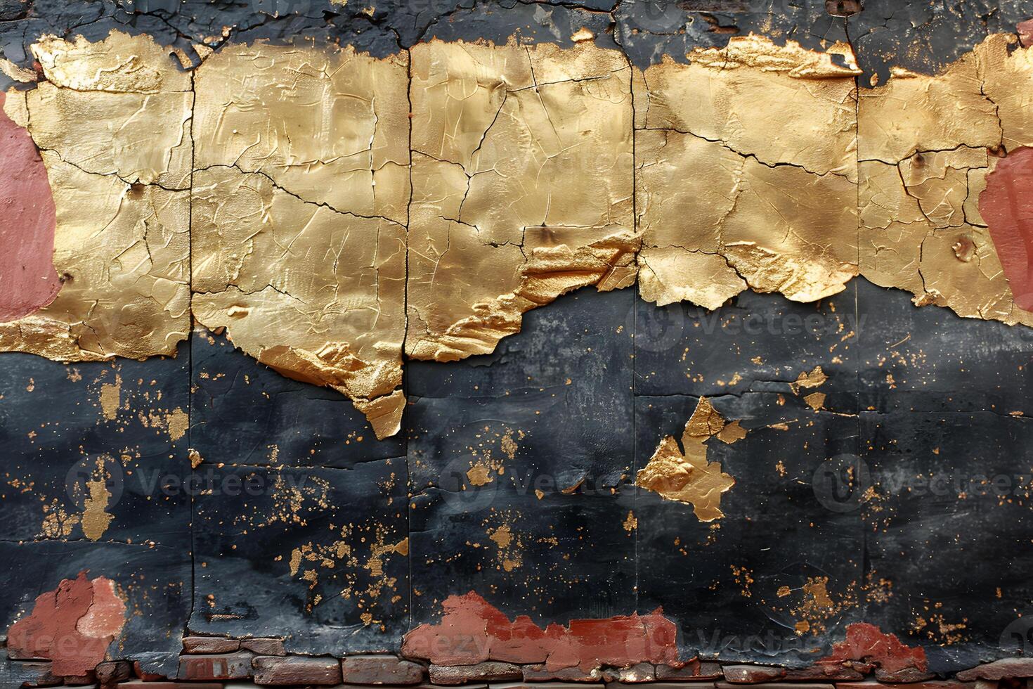 Abstract Gold and Black Textured Wall for Artistic Background Design photo