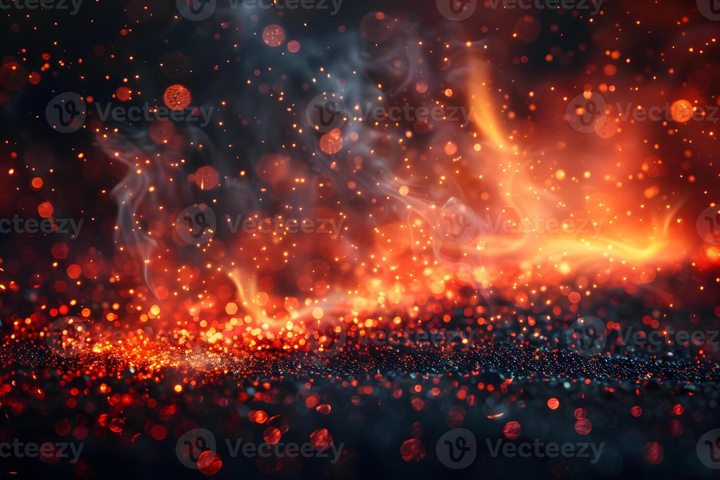 Fiery Sparks and Smoke Dynamic Abstract Background for Design and Visual Projects photo