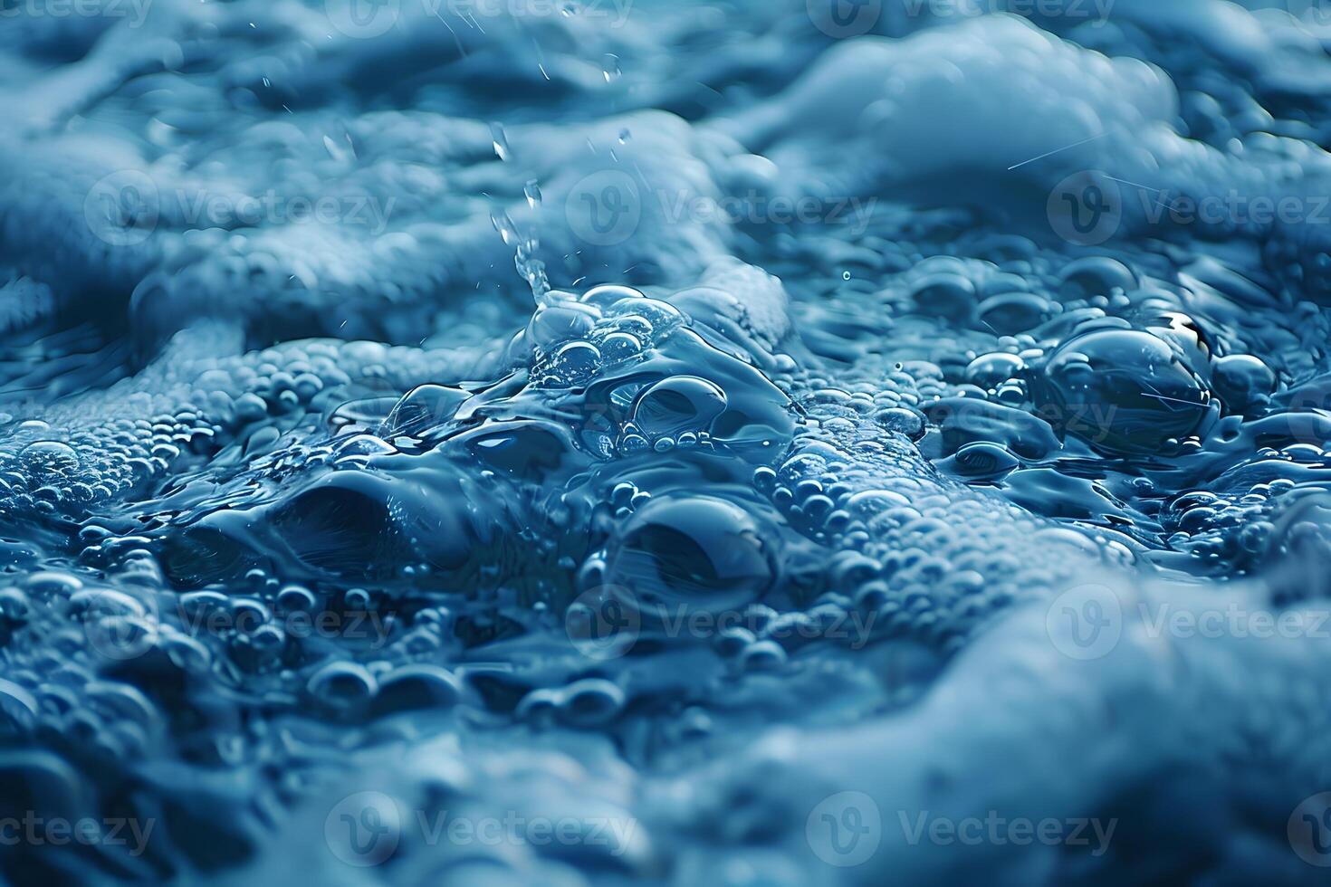 Close-Up of Bubbling Water Surface Texture for Design and Background Use photo