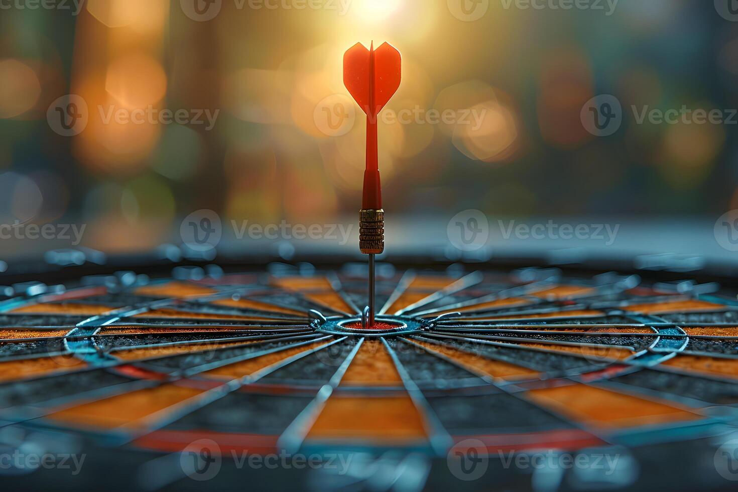 Bullseye Precision with Dart on Target - Perfect Aim Concept for Achievement and Goal Setting photo