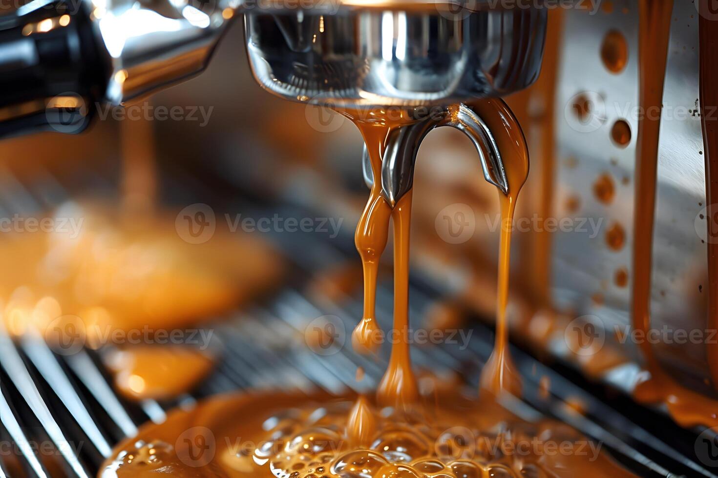 Coffee Machine Overflow with Rich Espresso for Artistic Beverage Design photo