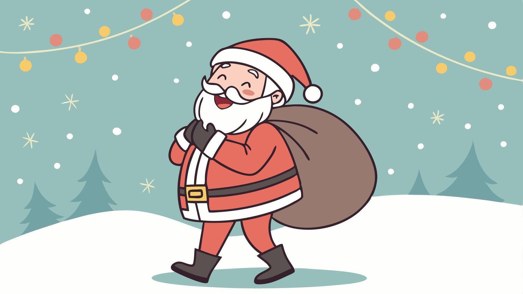 Attractive. smiling Cool Santa Claus - Positive Christmas or New Year concept. vector