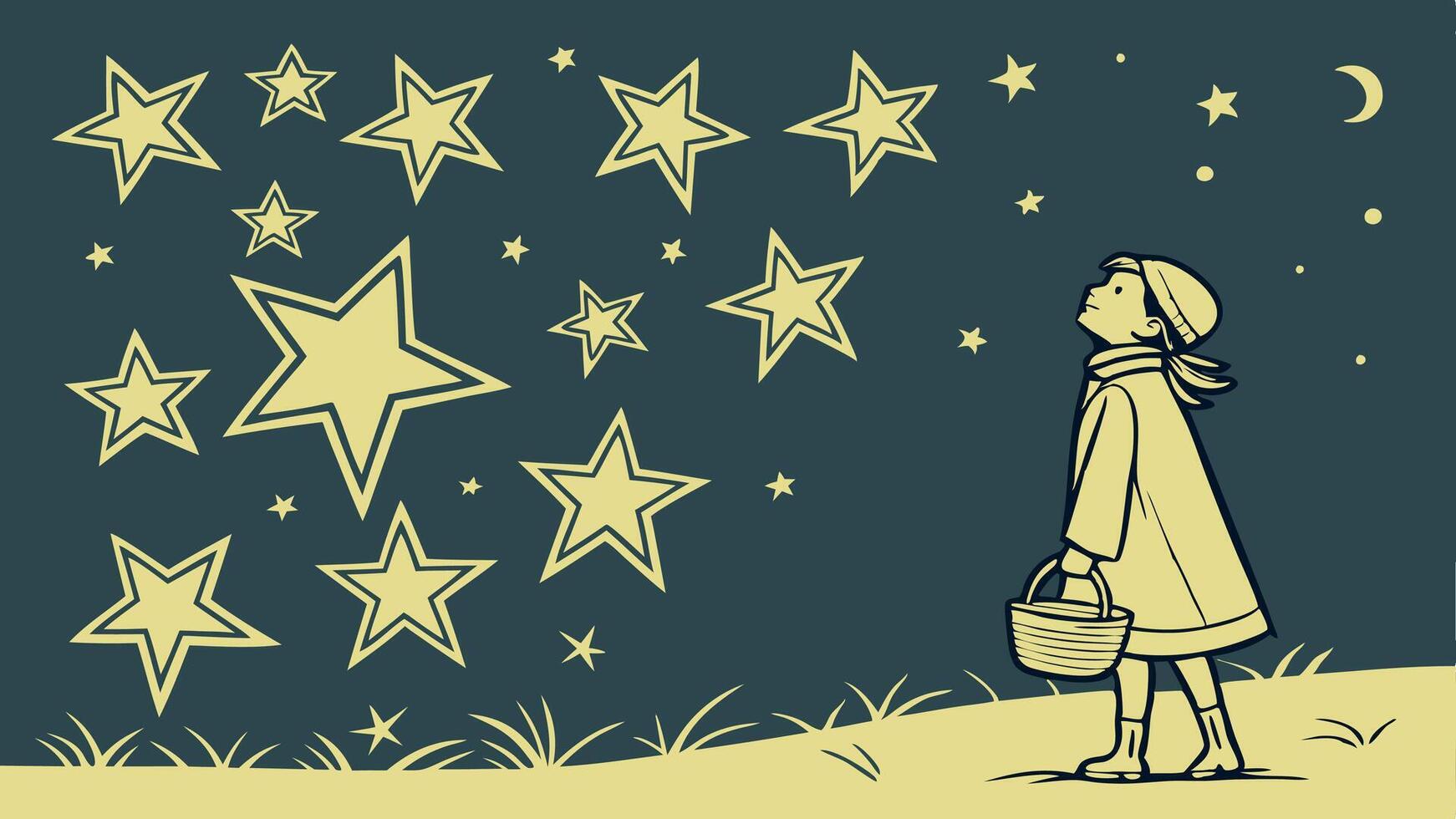Background full of yellow stars. illustration style. christmas concept. vector