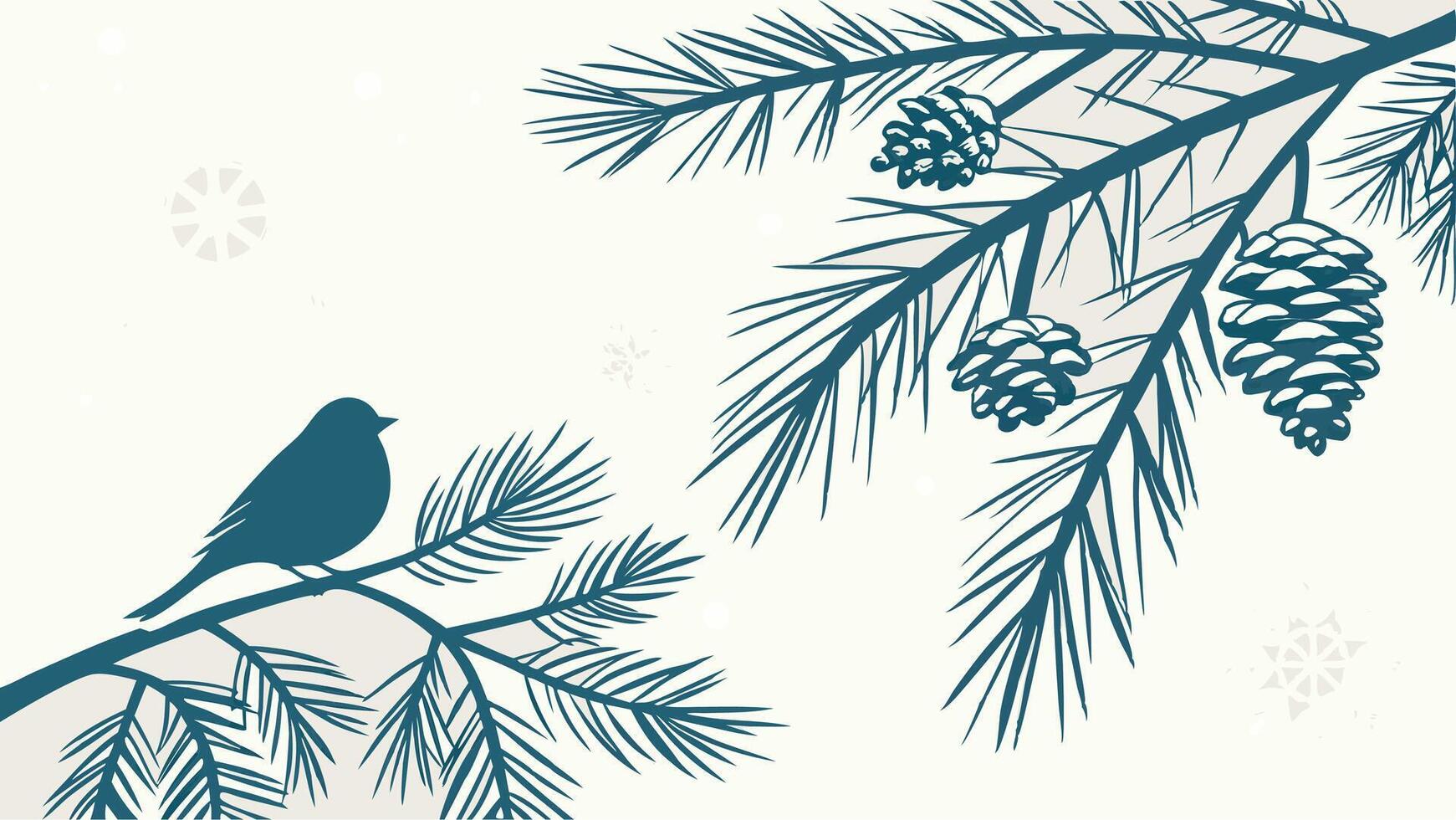 Winter watercolor background with sprigs of spruce in the corners and space for text in the center. vector