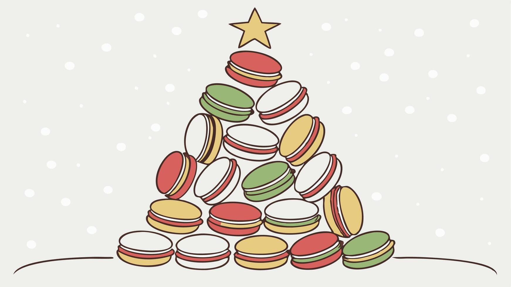 High quality image of colorful macarons candies representing a christmas tree vector