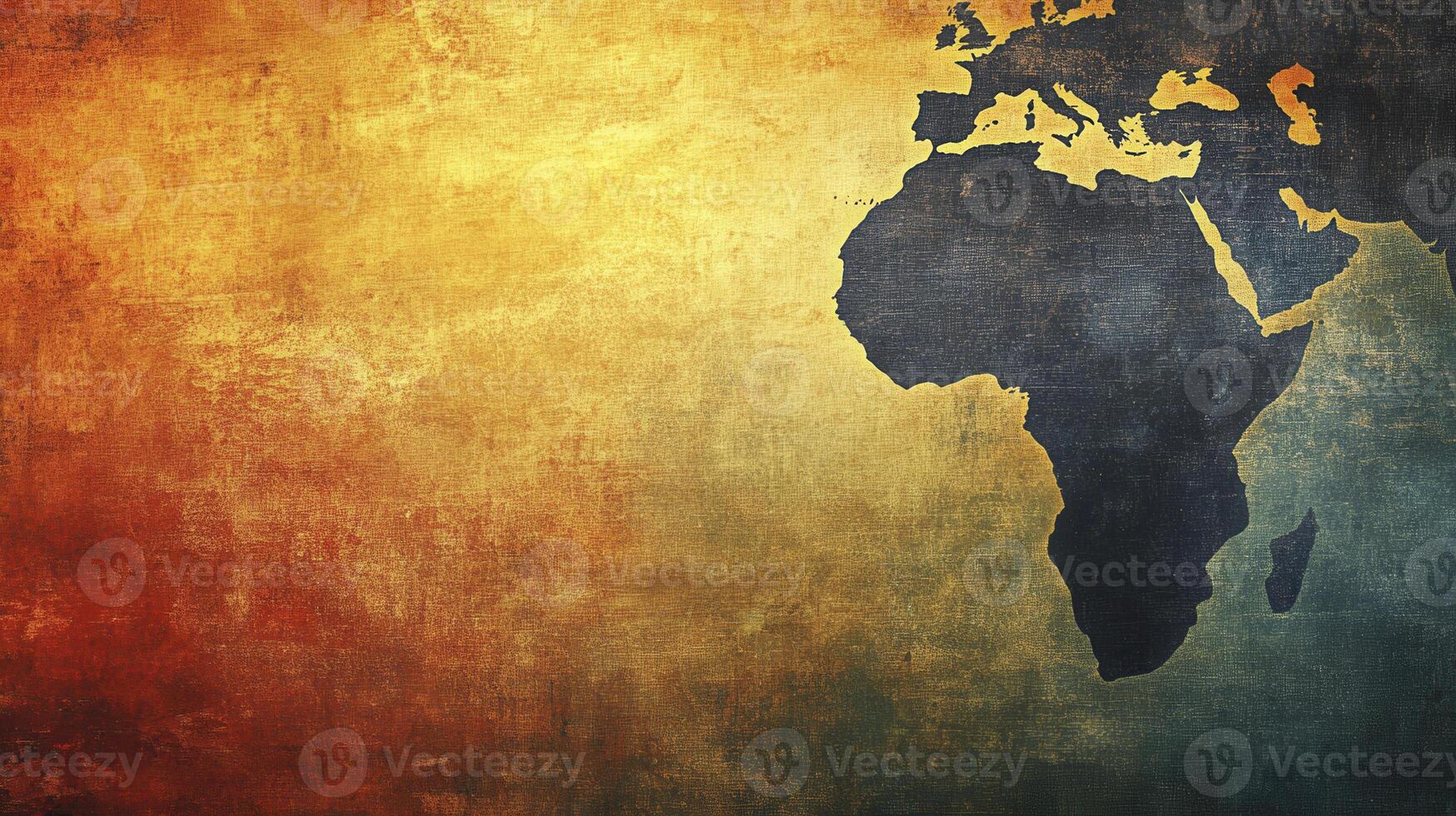 Abstract artistic representation of Africa against a textured background with warm colors and gradient effects photo