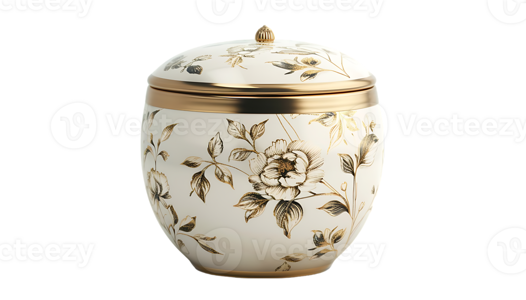 stylish white and gold pot png